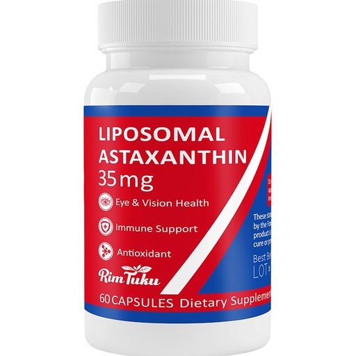 [BRSREZD5DF4AOC3V] 35mg Liposomal Astaxanthin Supplement - Powerful Antioxidant Support for Skin, Joint & Eye Health - Natural Anti-Aging Formula with Pure Astaxanthin - Vegan, Non-GMO, 60 Capsules