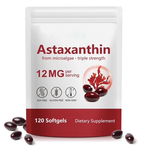 [BRSRGEITO4FB4DT5] HUALIJIA Astaxanthin 12mg, 120 Softgels | 4 Month Supply - Premium Astaxanthin Antioxidant Supplements - Supports Eye, Immune, Joint, Skin Health and Internal Circulation, Easy to Swallow, Non-GMO
