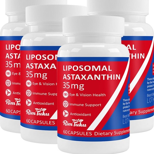 [BRSREZIOBYCRODTX] 35mg Liposomal Astaxanthin Supplement - Powerful Antioxidant Support for Skin, Joint & Eye Health - Natural Anti-Aging Formula with Pure Astaxanthin - Vegan, Non-GMO, 240 Capsules