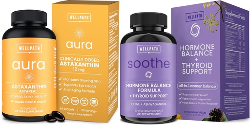 [BRSRGHYCBABBOFY4] WellPath Astaxanthin 12mg – Natural Astaxanthin Supplements from Microalgae and Soothe Hormone Balance for Women + Cortisol Supplements for Women | Thyroid Support, Mood Support