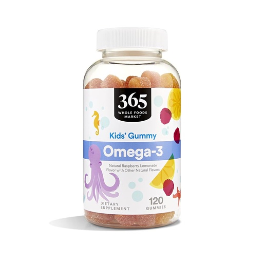 [BRSW2BQROUCQ2GT5] 365 by Whole Foods Market, Omega-3 Kids' Gummy, Natural Raspberry Lemonade Flavor, 120 Count