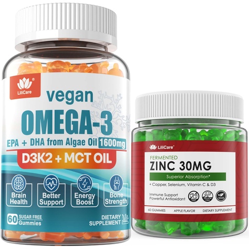 [BRSRACALB4ORS3LD] Vegan Omega 3 Gummies + Sugar Free Zinc Gummies