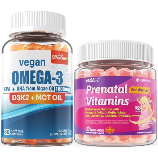 [BRSRGBT5AAMGKGYV] Prenatal Vitamin for Womem + Omega 3 Gummies