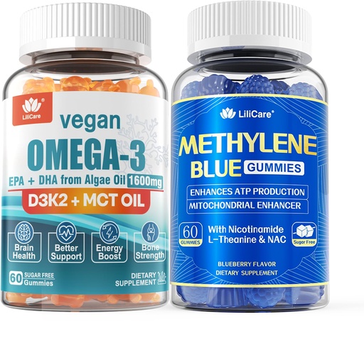 [BRSRE2Q7CIBROFDG] Vegan Omega 3 Gummies 1280mg + Methylene Blue Gummies for Human