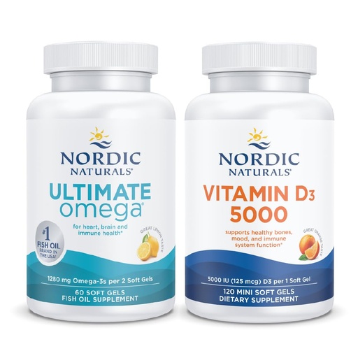 [BRSROBQKCF7GKF3J] Nordic Naturals Ultimate Cognitive and Bone Density Pack - Ultimate Omega Vitamin D3 1000, Orange