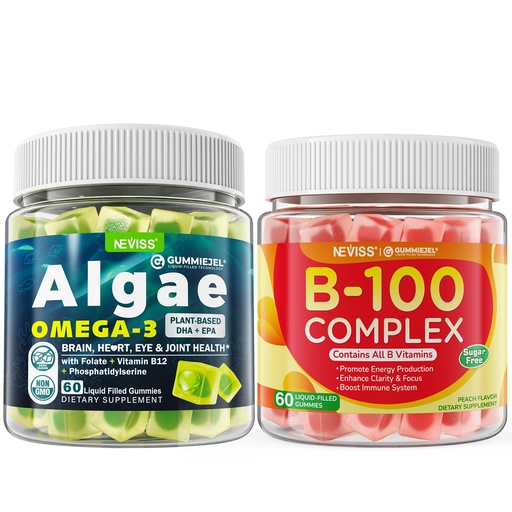 [BRSRAAY5BEMQ42D7] Vegan Omega 3 Gummies+ Vitamin B100 Complex Gummies