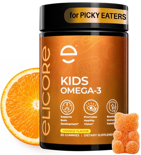 [BRSRAALQO4PRYEQV] Premium Kids Omega 3 Gummies – Orange Flavor Fish Oil for Kids – Omega 3 Gummies for Children – No Fish Burps – Brain, Eye & Immune Support – 2 Month Supply