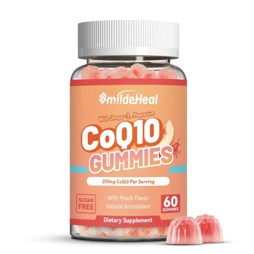 [BRSRAAT3BMMBAADD] CoQ10 Gummies 200mg with Omega-3, EPA + DHA, & Magnesium - Coenzyme Q10 Supplements for Heart Health, Cellular Energy & Antioxidant, Vegan - 60 Gummies