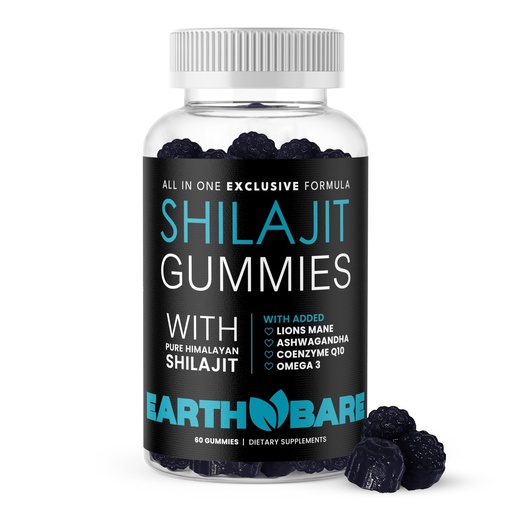[BRSRAHAQAAMWOGTA] Himalayan Shilajit with Lion’s Mane, Ashwagandha, CoQ10, and Omega-3 – Premium Exclusive Gummies for Energy, Focus, and Wellness - 60 Count