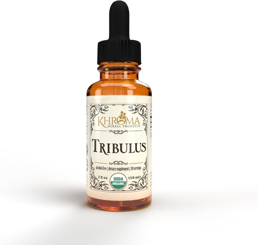 [BRSROGINOABAMGYY] Khroma Herbal Products Organic Tribulus 30 Servings - 800 MG - Max Strength Liquid - Alcohol-Free - 2 FL OZ
