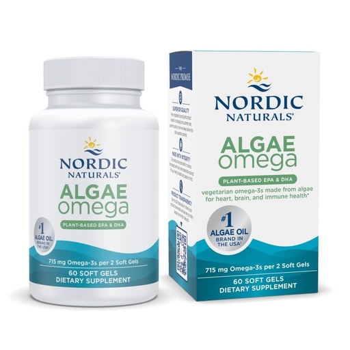 [BRSWI237BZ7WMFQ3] Nordic Naturals, Algae Omega, 715 mg, 60 Soft Gels