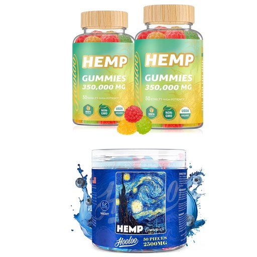 [BRSRGYLYCV7A4DIY] HOOLOO Hemp Gummies - 3 Packs