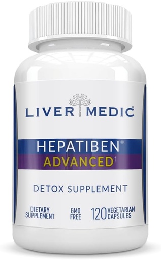[BRSWIGAIBF7A4YDK] Hepatiben Liver Detox Cleanse All Natural Supplement with Milk Thistle, Silybin, NAC, Choline, MSM, Turmeric, Berberine, Glutathione Alpha Lipoic Acid Vegan NonGMO 120 Capsules 1500mg