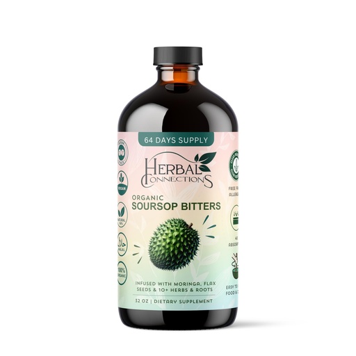 [BRSRAHQ3AAFBE3TG] Soursop Bitters Liquid 32 Ounces - 64 Servings - 20 Herb Formula with Soursop, Moringa, Sea Moss, Turmeric, Ginger & Cayenne | Gut Health, Natural Cleanse & Daily Wellness | Vegan & Organic