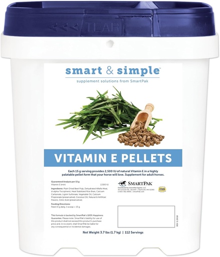 [BRSWI2Y5BUEGADLK] Smart &amp; Simple Vitamina E Pellets ← Suplemento de caballos Pellets ← Vitamina E for Horses ← Soporte inmunitario Silencio Forma de pellets para una alimentación fácil  112 Serviciones