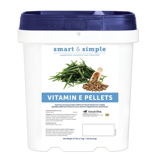 [BRSWI2Y5BUEGADLK] SmartEquine Smart & Simple Vitamin E Pellets, 3.7 lb, 112 Servings | Horse Supplement Pellets | Vitamin E for Horses | Immune Support | Pellet Form for Easy Feeding