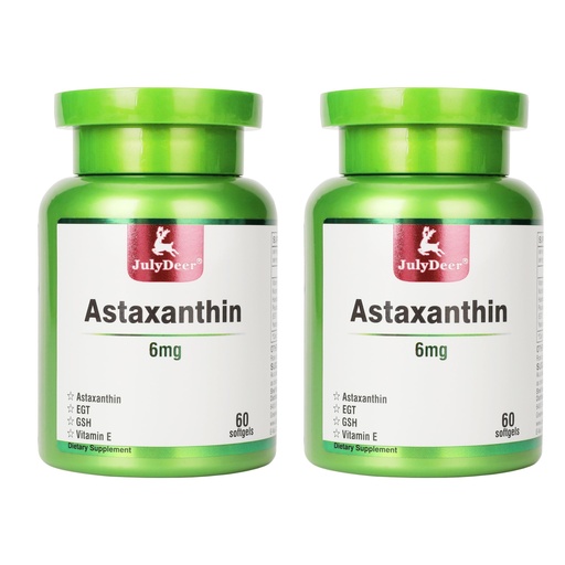 [BRSRAAA3CMNQM2A3] JulyDeer 2 Bottles Astaxanthin 6 mg with Nicotinamide Vitamin E Premium Antioxidant Supplement EGT GSH - for Skin, Eye, Joint & Immune System Health Cell Health & Energy丨5 in 1-120 Softgels