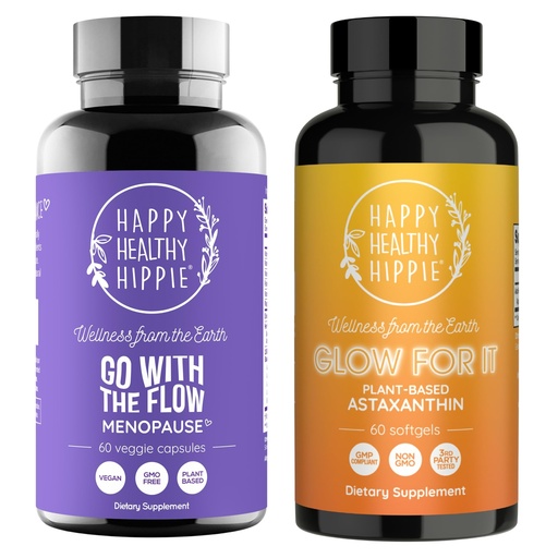 [BRSRGBIEBYNQMHY7] Happy Healthy Hippie Glow for It Astaxanthin Supplement & Go with The Flow Menopause Support