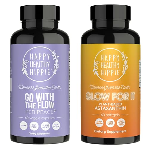[BRSRGBI3OF6REHL2] Happy Healthy Hippie Glow for It Astaxanthin Supplement & Go with The Flow Perimenopause Supplements for Women