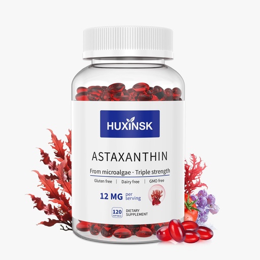 [BRSRGY3QOEFWK3L7] Astaxanthin 12mg Supplements, 120 Softgel, Max Strength Astaxanthin Antioxidant Supplements, Fresh Microalgae, 4 Month Supply, Supports Eye, Joint, Internal Circulation, Skin Health, 1 Bottle