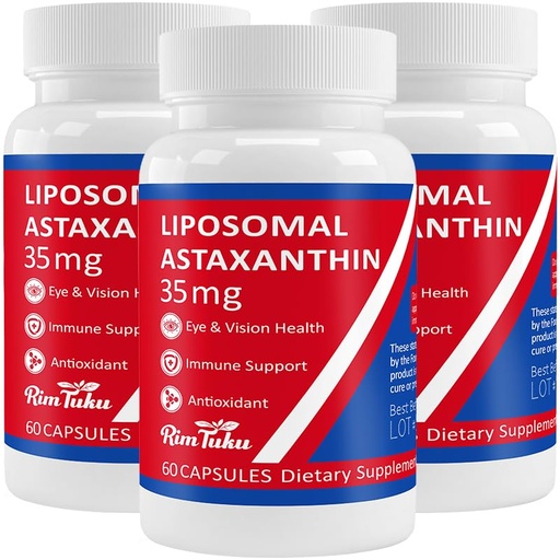[BRSREZIOBZ7RAAIY] 35mg Liposomal Astaxanthin Supplement - Powerful Antioxidant Support for Skin, Joint & Eye Health - Natural Anti-Aging Formula with Pure Astaxanthin - Vegan, Non-GMO, 180 Capsules