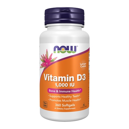 [BRSWIYD4CN4Q4HDU] NOW Foods Supplements, Vitamin D-3 1,000 IU, High Potency, Structural Support*, 360 Softgels