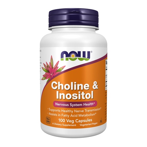 [BRSWIY32BQPQ2HLU] NOW Foods Supplements, Choline & Inositol 500 mg, Healthy Nerve Transmission*, Nervous System Health*, 100 Capsules