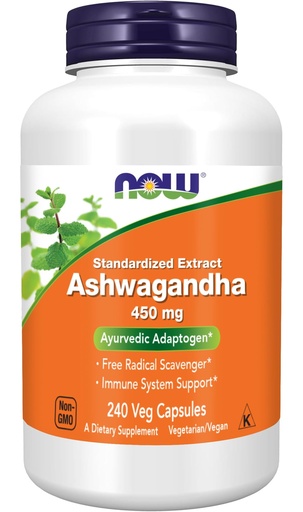 [BRSRACD6BYHWOYA7] NOW Foods Ashwagandha Extract 450 mg Vegan, Kosher, Non-GMO - 240 Veg Capsules,