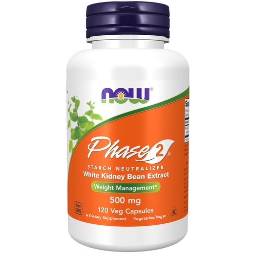 [BRSWIY32BQIRECAV] NOW Supplements, Phase 2® (White Kidney Bean Extract) 500 mg, Weight Management*, 120 Veg Capsules