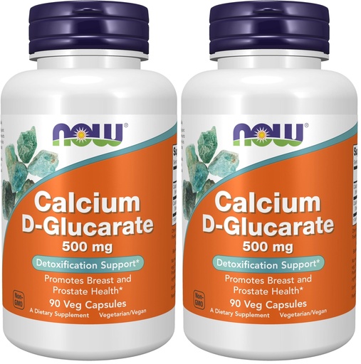 [BRSRGGQLC4FWOE3G] NOW Foods Supplements, Calcium D-Glucarate 500 mg, Detoxification Support*, 90 Veg Capsules, (Pack of 2)