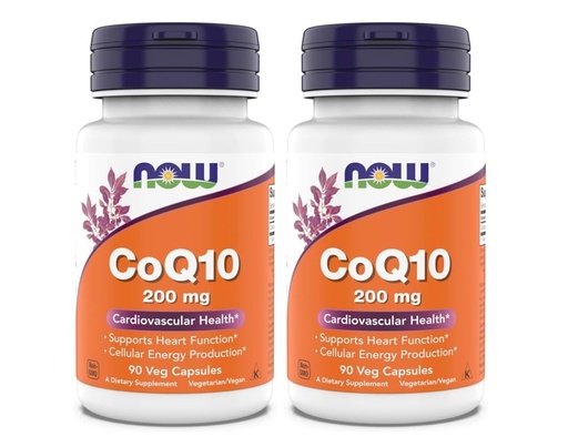 [BRSREAADCV7Q23LJ] Now Supplements - CoQ10 (Coenzyme Q10) 200 mg, Supports Cardiovascular Health*, Kosher, Vegan 90 Vegetarian Capsules (Pack of 2)
