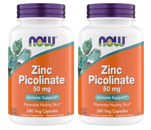 [BRSREAABOB6GAYDJ] Now Supplements, Zinc Picolinate 50 mg, Supports Enzyme Functions, Immune Support, Non-GMO, Kosher, Suitable for Vegans - 240 Vegetarian Capsules (240 Count (Pack of 2))