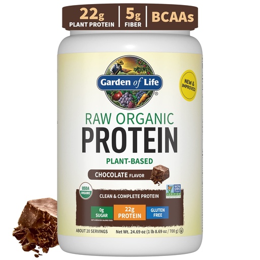 [BRSWIZI2DINAK3TG] Garden of Life Protein Powder, Vegan Protein Powder, BCAA, Probiotics & Digestive Enzymes, Gluten & Lactose Free, Chocolate, 1.5 LB