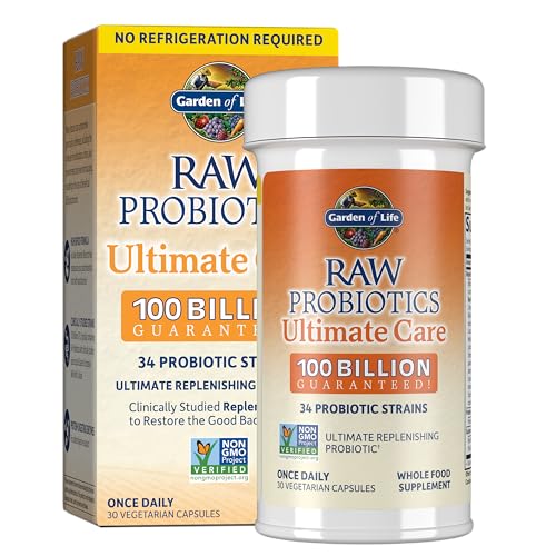[BRSROFI7CMCQ2DT3] Garden of Life Raw Probiotics for Women and Men Ultimate Care 100 Billion CFU Shelf Stable & Zinc Supplements 30mg High Potency Raw Zinc and Vitamin C Multimineral Supplement