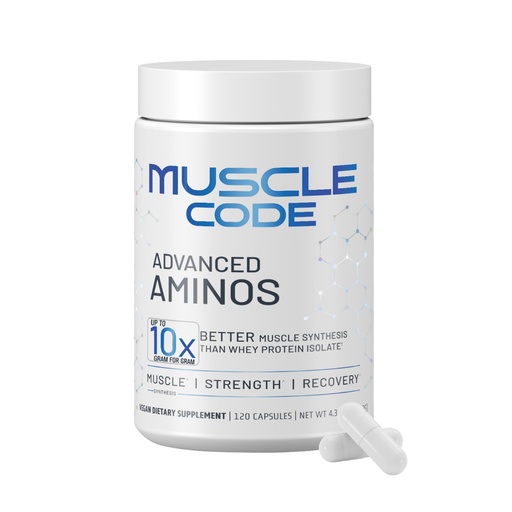[BRSREAAHAACGEETD] NAUTILUS Muscle Code Essential Amino Acid Capsules – Muscle Synthesis & Repair & Strength – Unflavored – 30 Servings – Clinically Studied – 0g Sugar, Keto, Vegan, Gluten Free, Dairy Free
