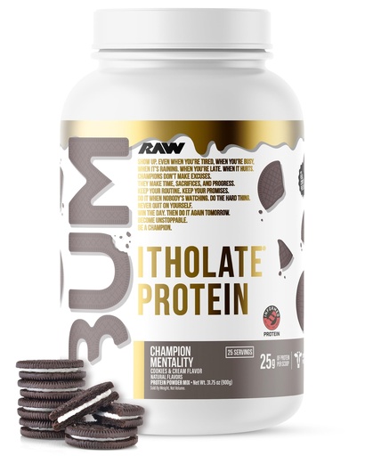 [BRSRGYY7OECBOADA] RAW Whey Isolate Protein Powder, Cookies & Cream (CBUM Itholate Protein) - Sports Nutrition Powder for Muscle Growth & Recovery - Low-Fat, Low Carb- 25 Servings