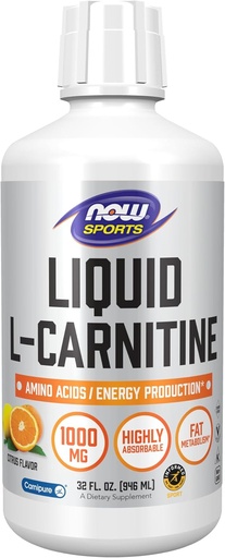 [BRSWIYYNCF4RQDLU] NOW Foods Sports, Liquid L- Carnitine, Citrus, 1.000 mg, 32 fl oz (946 ml)