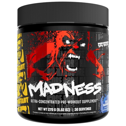 [BRSWKZA6OIBWE33I] Mutant Madness | Pre Workout Powder Supplement Performance and Pump Blend Includes L-Citrulline, Beta-Alanine, Taurine, L-Tyrosine | 30 Serving | Blue Raspberry