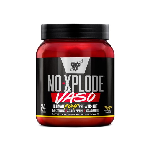[BRSW2GQKDIBGGF3U] BSN N.O.-XPLODE Vaso Pre Workout Powder with 8g of L-Citrulline and 3.2g Beta-Alanine and Energy, Flavor: Pineapple Pump, 24 Servings