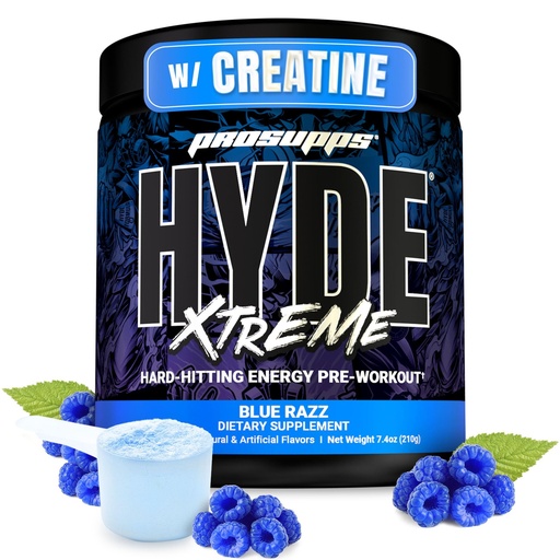 [BRSWGZQKBZ4A2FDL] ProSupps Mr. Hyde Xtreme Pre Workout Powder with Creatine, Beta Alanine & Caffeine – Extreme Energy, Pumps, Focus & Performance - Fitness & Gym Supplements for Men & Women (Blue Razz, 30 Servings)