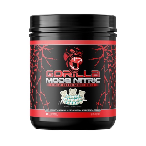 [BRSREZDYPIHRMG3K] Gorilla Mode Nitric Upgraded Stimulant Free Pre-Workout – Best Tasting and Most Effective Stimulant Free Pre-Workout/Massive Pumps · Vasodilation · Power / 780 Grams (White Gummy Bear)