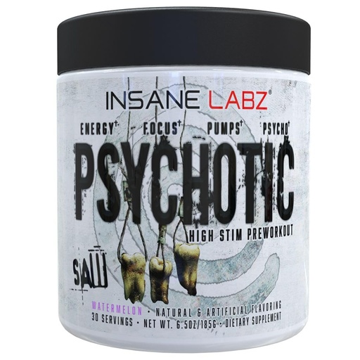 [BRSROFL7C5YQO3Q2] Insane Labz Psychotic Saw, High Stim Pre Workout Powder with OxyGold­™ and AMPiberry®,Extreme Lasting Energy with Teacrine®,Focus with CognitIQ® and Endurance (30 Servings, Watermelon)