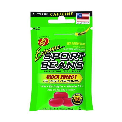 [BRSWIZQLC4CBGET6] Jelly Belly Extreme Sport Beans, Caffeinated Jelly Beans, Watermelon Flavor, 24 Pack, 1-oz Each