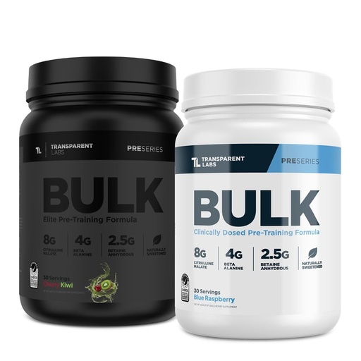 [BRSRAYYFPN7R6DTF] Transparent Labs Bulk Pre Workout Powder for Muscle Building and Strength - 30 Servings, Blue Raspberry & Bulk Black Pre Workout with Beta Alanine - 30 Servings, Cherry Kiwi