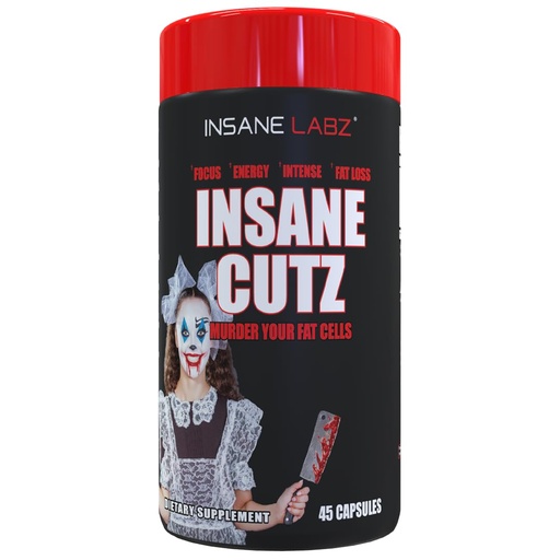 [BRSWGZD7O56QE3I4] Insane Labz Insane Cutz Intense Fat Burner for Men and Women, Thermogenic Weight Loss Supplement with Dandelion Root Extract Fueled by AMPiberry, Appetite Suppressant - 45 Daily Srvgs (45 Capsules)