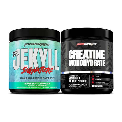 [BRSROBT5OJ6AG2AY] PROSUPPS Dr. Jekyll Stimulant-Free Pre-Workout, Blueberry Lemonade x Creatine 300 Bundle