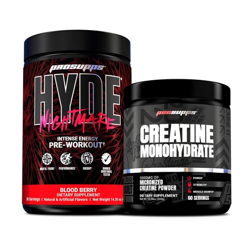 [BRSROBT5OINR6DIV] ProSupps Hyde Nightmare Intense Energy Pre-Workout & Creatine 300 | Blood Berry Flavor & Creatine Monohydrate