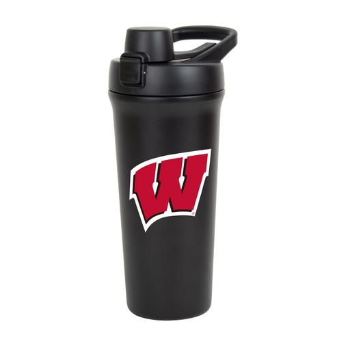 [BRSRGAT3CEMWCHLF] FANMATS NCAA 26 oz Stainless Steel Shaker Bottle — Leak-Resistant Flip-Top Lid | Sleek Team Design | Built-In Mixing Screen