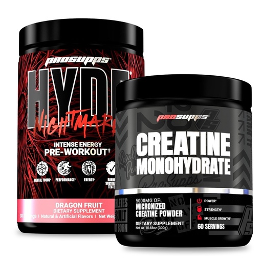 [BRSRAHAFCV5BSDT3] PROSUPPS Hyde Nightmare Intense Energy Pre-Workout, Dragon Fruit, and Creatine 300 Bundle