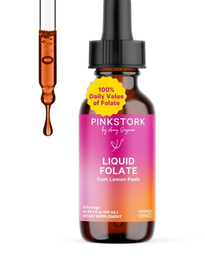 [BRSWIAL5PMCWMYLU] Pink Stork Liquid Folate Drops – 5-MTHF Methylfolate B9 Vitamin | Liquid Folic Acid Alternative for Women | Prenatal Folate, Non-GMO, Vegan, Sublingual Methylfolate Supplement | 2 fl oz